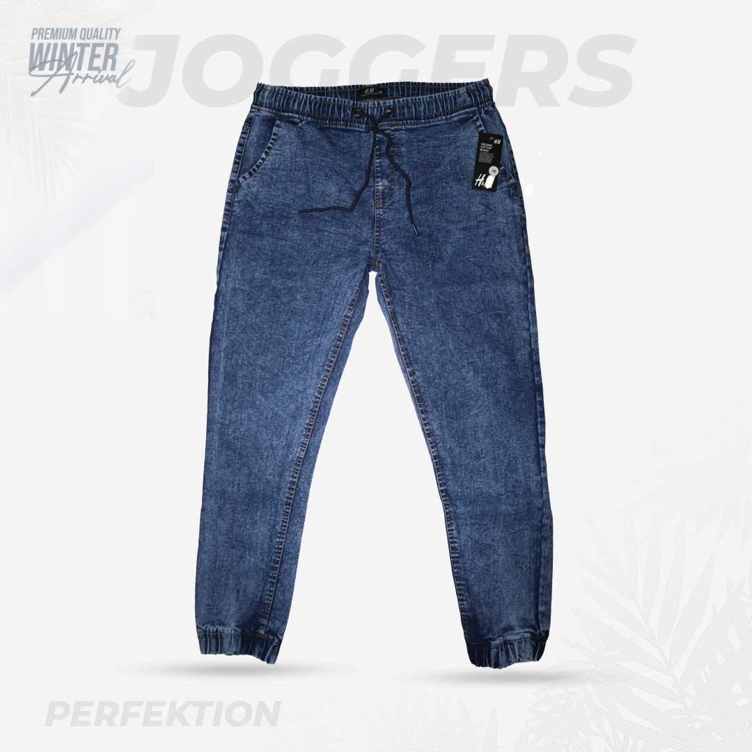 Denim Joggers 4 pocket deep wash