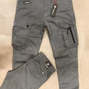 Six Pocket Twill Cargo Pant Gray Color JOG04